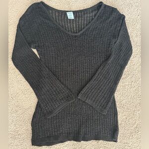 Shade Shore Black V Neck Knit Swim Cover Up‎ Tunic Top Women's Size Medium